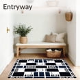 thumbnail image 3 of ODIKA 6'x9' Machine Washable Non-Slip Area Rug, Retro Minimalist Chessboard with Clean Interlocking Lines High Traffic Rug with Pad, Black, 560393, 3 of 8