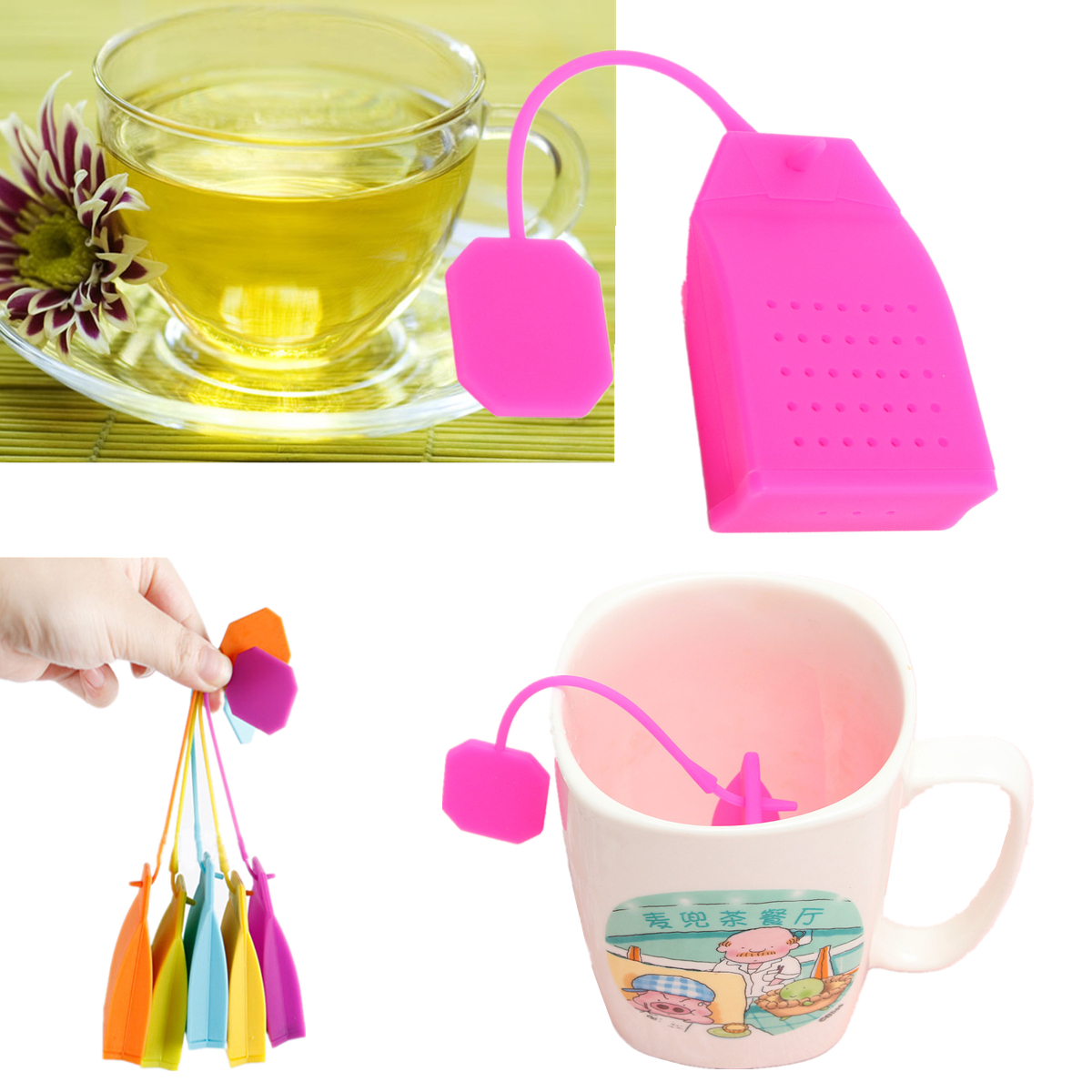 Tea Infusers Silicone Tea Bag Strainer Herbal Spice Infuser Filter