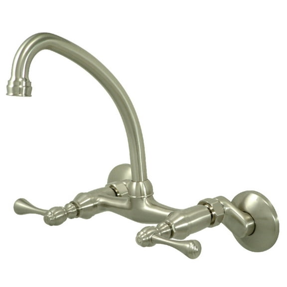 Adjustable Kitchen Faucet - Wall Mount, Touchless, Brushed Nickel & Chrome Finish