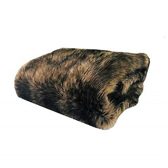 Plutus Mountain Coyote Handmade Luxury Throw - Light & Dark Brown - 60 x 72 in.