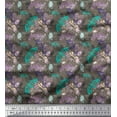 thumbnail image 1 of Soimoi Tissu Vert en Georgette Viscose Imprimé Insectes & Texture pour Couture Largeur 42 Pouces, 1 of 2