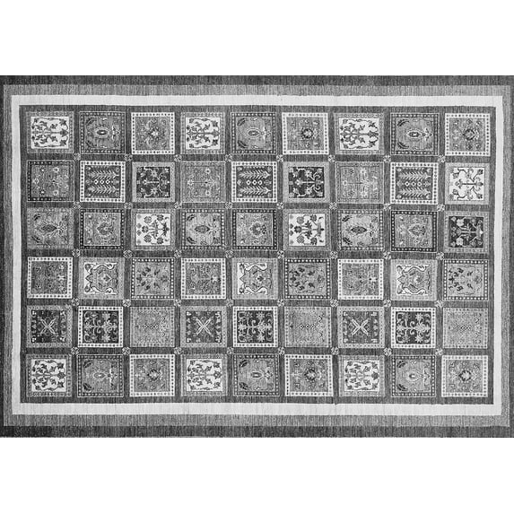 Ahgly Company Indoor Rectangle Abstract Gray Modern Area Rugs, 6' x 9'