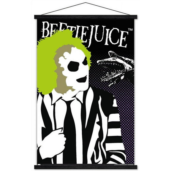 Beetlejuice - Vector Wall Poster with Wooden Magnetic Frame, 22.375" x 34"