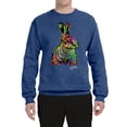 thumbnail image 2 of Wild Bobby, Colorful Rainbow Rabbit Animal Lover Unisex Crewneck Graphic Sweatshirt, Vintage Heather Blue, 2XL, 2 of 3