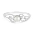 thumbnail image 6 of 14k White Gold Freshwater Cultured Pearl And Diamond Ring, 6 of 6