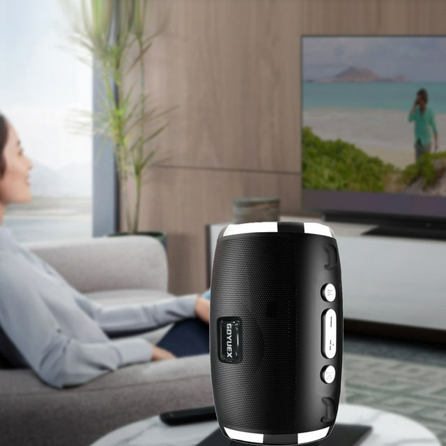 Altavoz Bluetooth inalámbrico con subwoofer portátil, audio inteligente por voz, estéreo de alta fidelidad para internet, compatible con tarjetas y discos U.