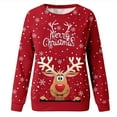 thumbnail image 4 of Femmes de Noël Sweatshirt Imprimé Mode Pull Vacances Noël Outwear Manches Longues Fermeture Cardigan Col Rond Chaud Pull Veste de Longueur Moyenne, 4 of 6