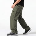thumbnail image 3 of Men Loose Cargo Work Pants 4-Way Stretch Drawstring Outdoor Activity Trousers S-XL, 3 of 9