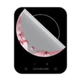 thumbnail image 3 of 2pcs Induction Cooktop Protector Mats, Induction Stove Protector, Plum Flower Pattern with Handle (Pink), 3 of 6