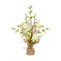 OAVQHLG3B Easter Decorations Easter Egg Tree with Lights, Lighted Trees Battery Powered, Tabletop Centerpiece Decor with Colorful Egg Ornaments for Home Table Party Spring Decoration