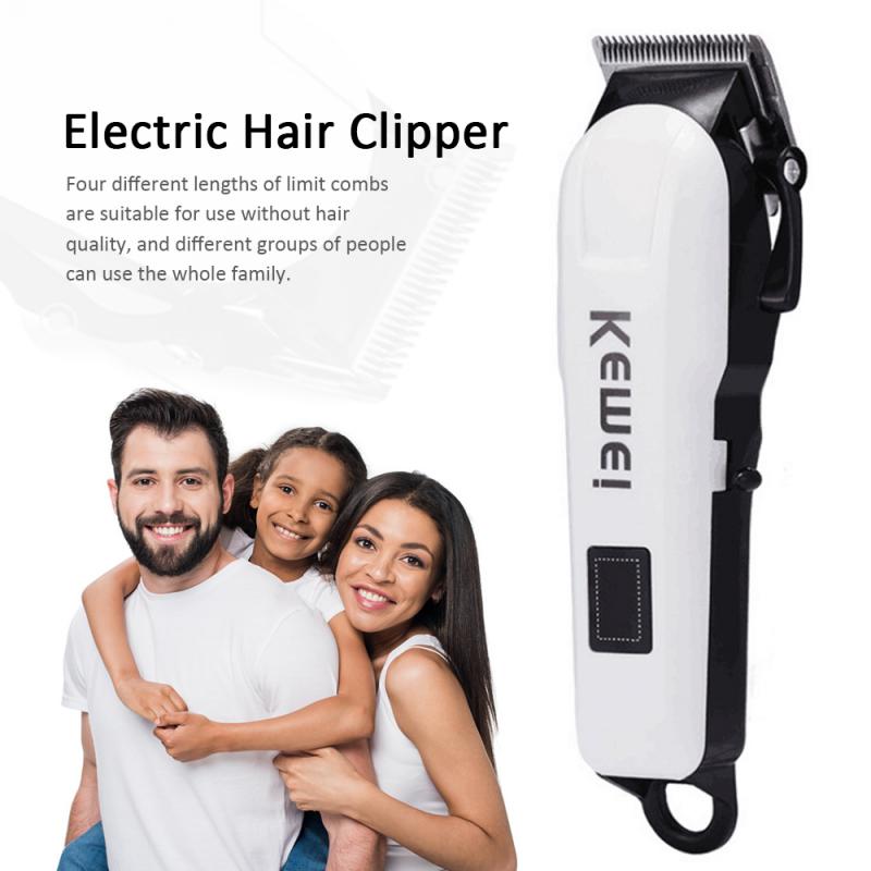 Kemei Professional Hair Clipper & Trimmer Kit - Cordless, 4 Heads, Wet/Dry, Model 809A