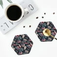 thumbnail image 4 of Kdxio Colorful Tropical Leaves Funny Coasters,4 Pcs Leather Coasters,Housewarming Gifts,Protect Furniture from Water Marks Scratch and Damage, 4 of 8