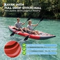 thumbnail image 3 of Gaderth 2 Person Inflatable Kayak 12.5 FT, Fishing Kayak for Adults with 450 LBS Capacity, Portable Touring Kayak with 2 Padded Seats, 3 Fins, Hand Pump, Carry Bag and Repair Kit for Lakes and Rivers, 3 of 7