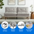 thumbnail image 3 of Mainstays 72" Upholstered Adjustable Arm Futon, Warm Gray, 3 of 22