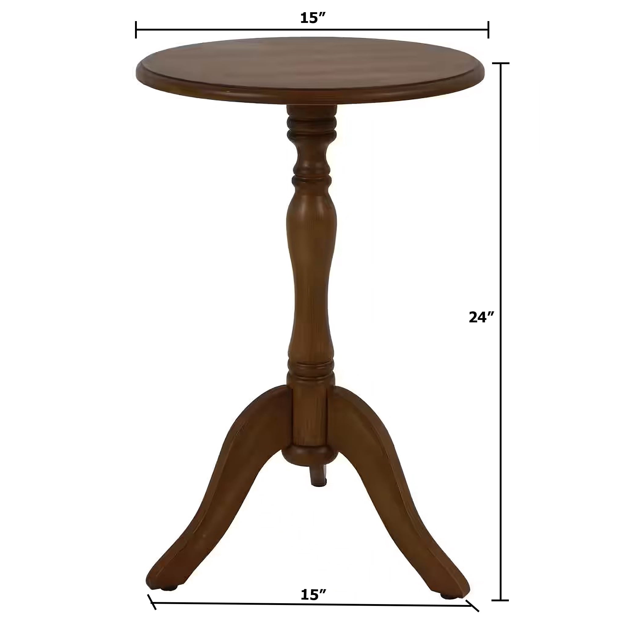Decor Therapy Chic Pedestal Round Accent Table, 24"x 15"x 15" - Honeynut