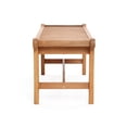 thumbnail image 6 of LuxenHome Natural Solid Wood 47.2-Inch Long Rectangle Outdoor Bench, 6 of 8