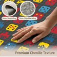 thumbnail image 6 of ODIKA 3'x5' Washable Throw Rug Stain Resistant, Low Profile, Non-Slip Gamer Dice Nostalgic Cube Symbols Interlocking Geometric for Entryway, Kitchen, Mudroom, 6 of 7