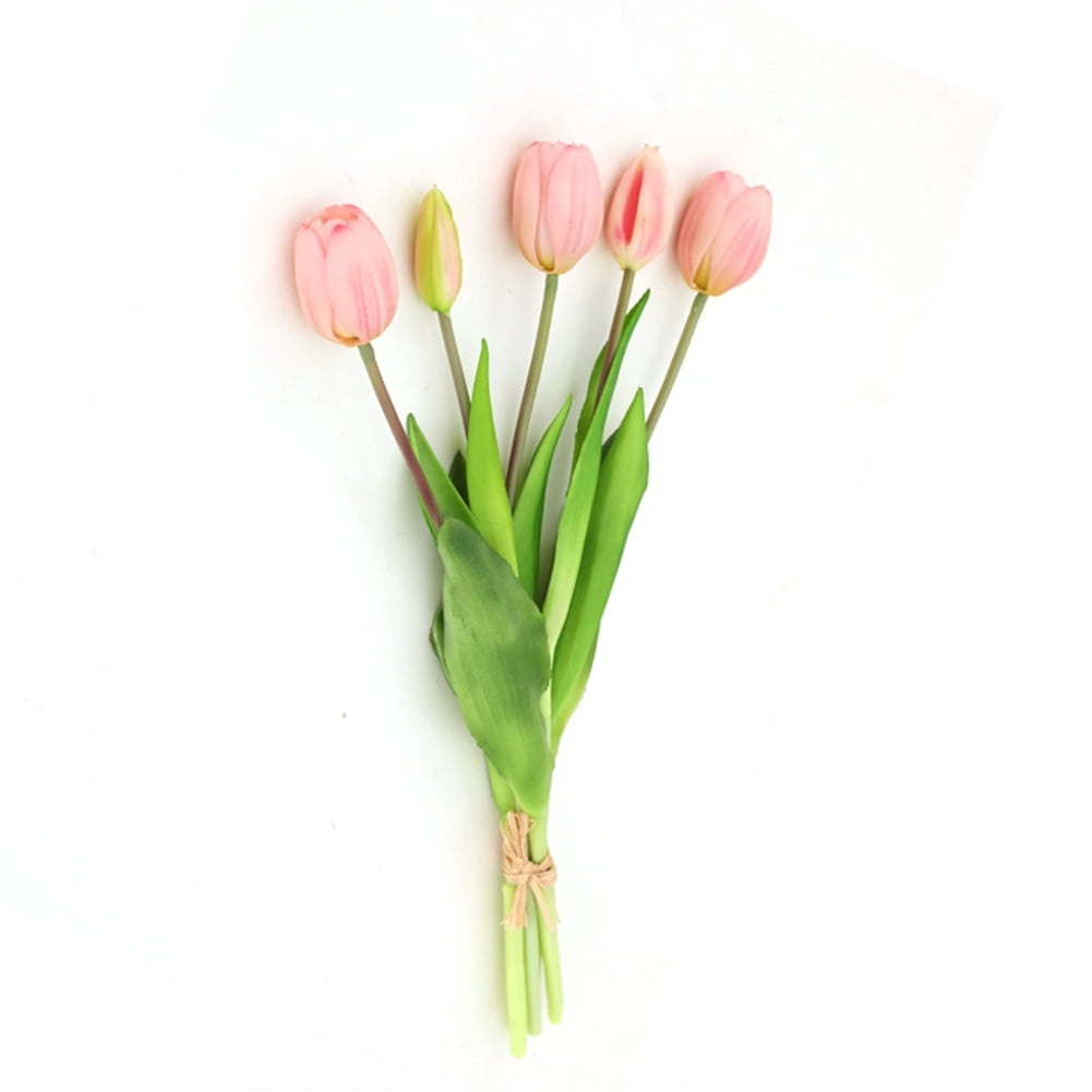 Kidlove 5Pcs Soft Rubber Artificial Tulip Bouquet, Colorful Hand Tie