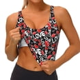 thumbnail image 3 of Zufioo Graffiti Valentine Day Print Women's Sports Vest, U-shaped Removable Chest Pad Sports Backless Top, Suitable for Fitness and Bodybuilding, Leisure and Daily Life-XX-Large, 3 of 8