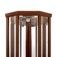 thumbnail image 5 of 6 Tier Lighted Corner Display Curio Cabinet, Wooden Curved Shelving Unit with Tempered Glass Door and Mirror Back, Bar and Liquor Storage Area with Adjustable Glass Shelves, Walnut, 5 of 9