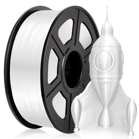 PLA Silk White Filament 1.75mm 3D Printer Filament 2.2 LBS Spool 3D Printing