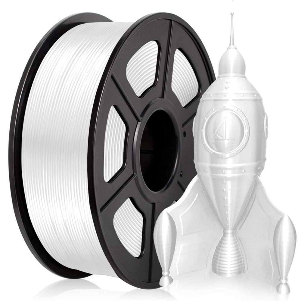 PLA Silk White Filament 1.75mm 3D Printer Filament 2.2 LBS Spool 3D