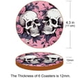 thumbnail image 3 of Skull 6PCS Round Microfiber Leather Car Coasters, 11x11 cm/4.3x4.3 in, Set of Cup Holders for Car, Absorbent Drink Coasters for Car, Car Accessories, 3 of 6