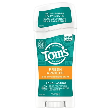 Toms Of Maine Natural Deodorant Stick Fresh Apricot  2.25 Ounce (Pack of 3)