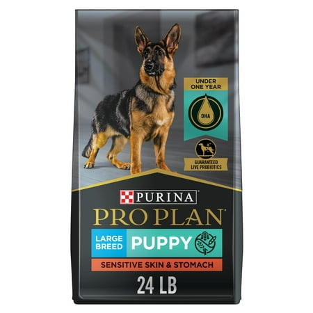 Purina Pro Plan Sensitive Skin and Stomach Large Breed Puppy Food With Probiotics, Salmon & Rice Formula, 24 lb. Bag