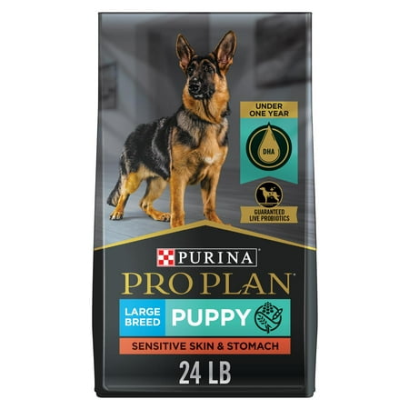 UPC: 0038100190550 | Purina Pro Plan Sensitive Skin and Stomach Large Breed Puppy Food With Probiotics Salmon & Rice Formula 24 lb. Bag
