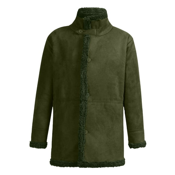 EHQJNJ Mens Fleece Jackets Full Zip Hoodie Men's Winter Sheepskin Jacket Warm Wool Lined Mountain Lamb Jackets Coat Mens Fleece Jacket No Hood Snowboard Jacket