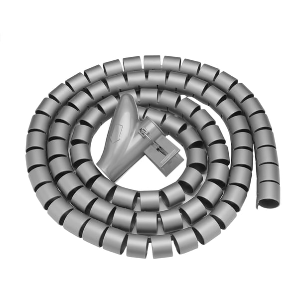 Organizador de cables de tubo en espiral flexible, protector de cables, almacenamiento de cables, plateado, 1,5 m * 22mm