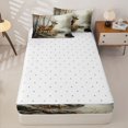 thumbnail image 4 of Castle Fairy Vintage Oil Paint Spotted Deer Zipper Twin Comforter Sets with Fitted Sheet and 2 Pillowcases,Autumn Birch Creek Pine Zipper Bedding Set,Ochre Brown Cream,Reversible,4-Piece, 4 of 6