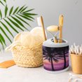 thumbnail image 4 of Ambesonne Tree Soap Dispenser & Toothbrush Holder Set, Palms Silhouette Purple, 2 Pcs, Purple Black, 4 of 5