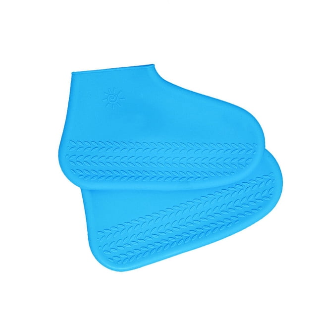 Monstrate 1 par de cubiertas de zapatos de silicona reutilizables S/M/L cubiertas para zapatos contra la lluvia impermeables para acampar al aire Paraguas de lluvia Azul L