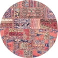 thumbnail image 1 of Ahgly Company Indoor Round Abstract Dark Salmon Pink Patchwork Area Rugs, 4' Round, 1 of 6