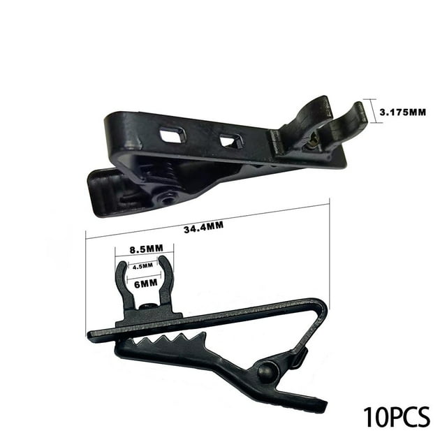 Mosiee Clips de Microphone Lavalier Kit de Remplacement 10 Pcs Clips de Micro Lavalier Clips de Lien en Métal Remplaçables pour Enregistrement Vocal Support de Pince