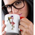 thumbnail image 2 of 3drose, Funny Cool Pink Flamingo Playing Baseball or Softball Art, 11oz Two-tone Red Mug, 2 of 6