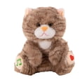 thumbnail image 2 of Interactive Cat Plush Breathing Light Sleep Companion Soft Cuddly Multisensory Soothing Bedtime Toy(Brown-11In)#1547, 2 of 6