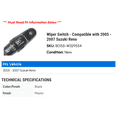 thumbnail image 2 of Wiper Switch - Compatible with 2005 - 2007 Suzuki Reno 2006, 2 of 2