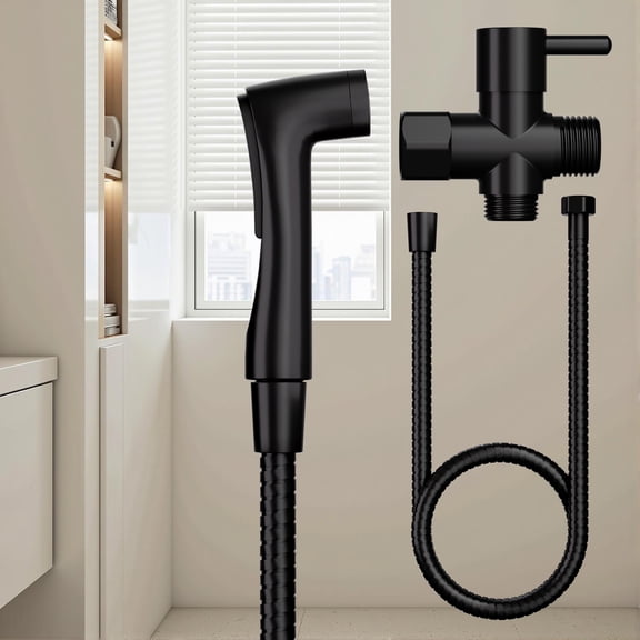 Durable Stainless Steel Handheld Bidet Sprayer Kit for Toilet with Shut Off Valve and Holder