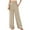 Almond, variant on Asklazy Wide Leg Pants for Women Lightweiht Elastic Waisted Palazzo Trousers,US Size,Fern Green,L