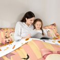 thumbnail image 4 of Homewish Fall Bow Ghost Pumpkin Queen Comforter Set for Girls, Peach Striped Maple Daisy Comforter Sets Queen, Halloween Reversible, 3pcs, 1 Comforter and 2 Pillowcases, 4 of 6