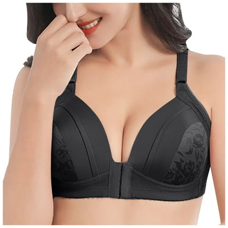 

DORKASM Women s Padded Plunge Bra Constant Push Up Plunge Bra Front Closure Bras Black M