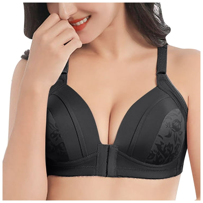 Knosfe Women's Front Close Support Wireless Bra Full-Coverage
