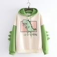 thumbnail image 2 of Sudadera con capucha de dibujos animados de dinosaurio para mujer, sudadera gruesa de estilo coreano con estampado informal, Tops de invierno, 2 of 3