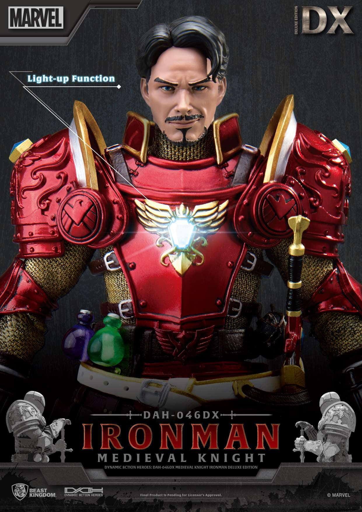 Beast Kingdom Medieval Knight Iron Man DAH-046DX Dynamic 8-Ction Deluxe Version Action Figure