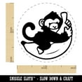 thumbnail image 2 of Baby Monkey Hugging Big Banana Self-Inking Rubber Stamp Ink Stamper - Pink Ink - Medium 1 Inch, 2 of 7
