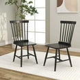 thumbnail image 4 of Costway Windsor Dining Chairs Set of 2 Armless Spindle Back Solid Rubber Wood Black, 4 of 9