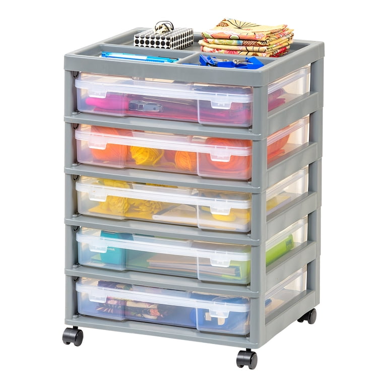 IRIS USA 5-Case Craft Storage Cart with Organizer Top photo 7